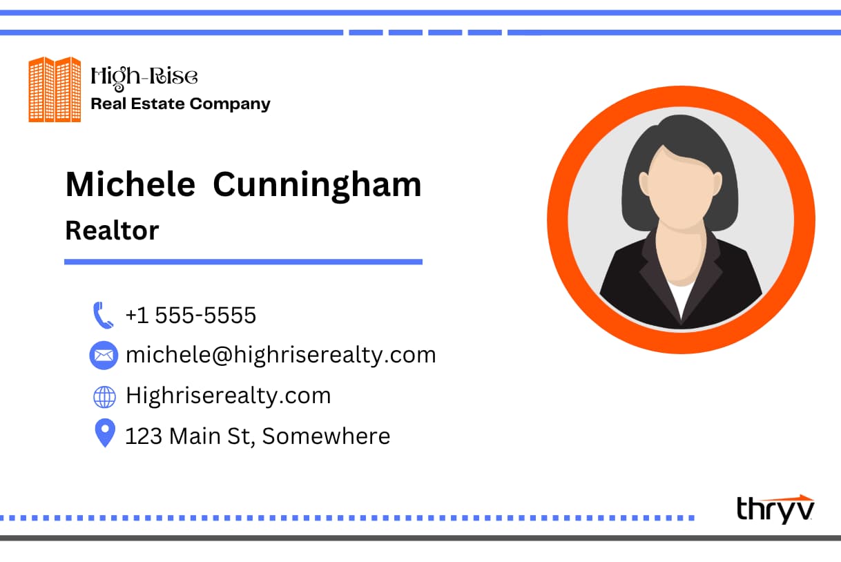 business card example for real estate