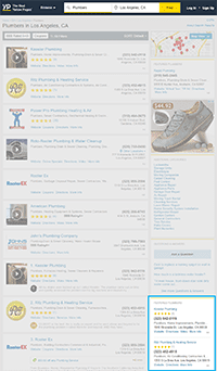 Yellow Pages local ad results