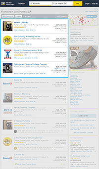 Yellow Pages local ad results