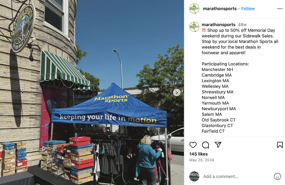 memorial day marketing sidewalk sale