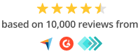 Five-star review icons on a web interface, representing Thryv’s high customer satisfaction and strong reputation.