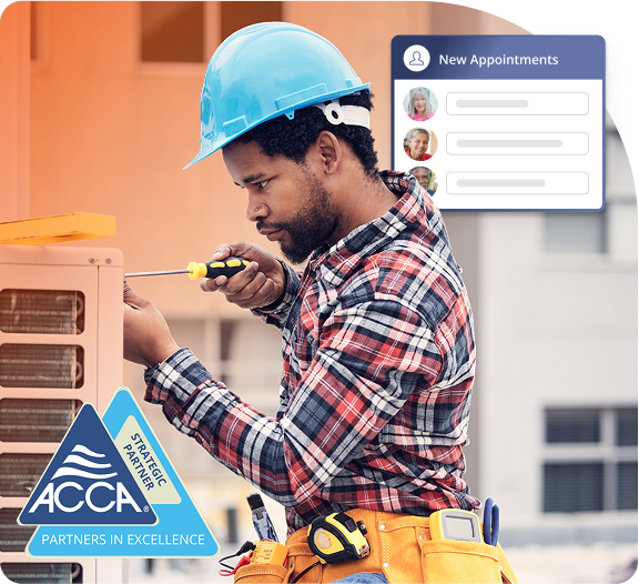 HVAC Technician working on the air condense unit