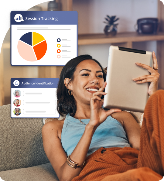 Professional reviewing real-time SEO performance on a dashboard, tracking traffic, rankings, keywords, and customer engagement for actionable insights.