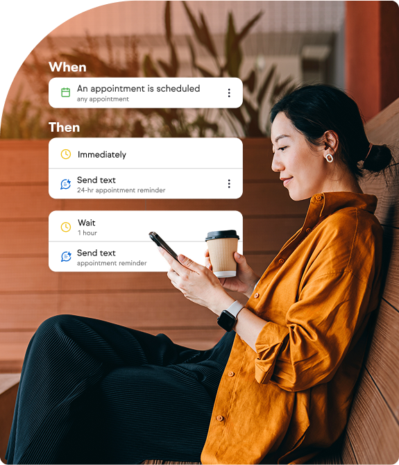 Customer browsing through Thryv Marketing Center app
