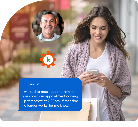 Sent reminder and text message to customer