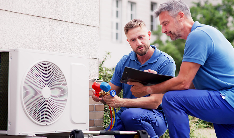 HVAC Contractors working together