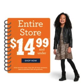 Why it works: At $14.99 for the whole store, there’s something for everyone. And once someone shops for kids' clothes at this price point and is happy with the product, where do you think they’ll go next time they need an item?