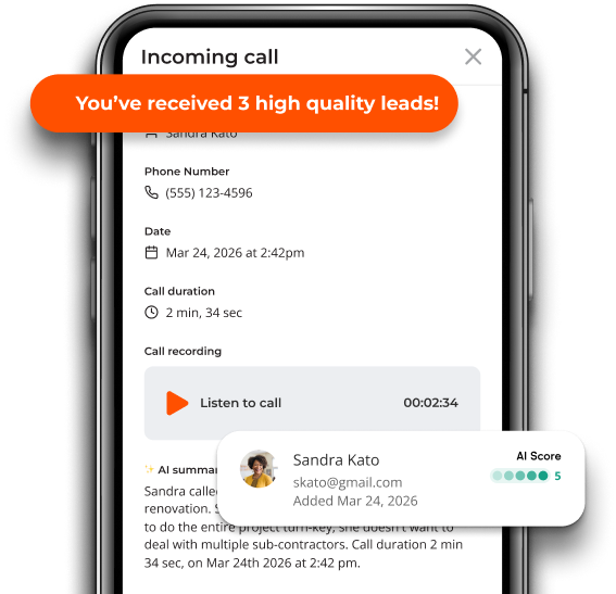 Mobile phone showing lead boosts