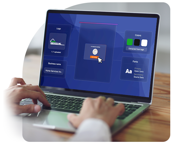 Using a laptop to create - No code AI website design