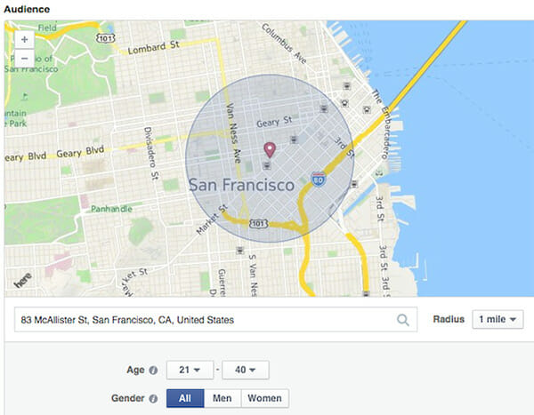 Facebook Local Awareness Ads - Location Selection