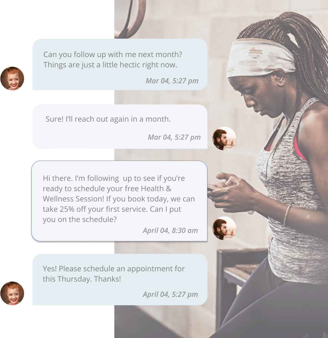 Using automated during text conversation with clients in Thryv