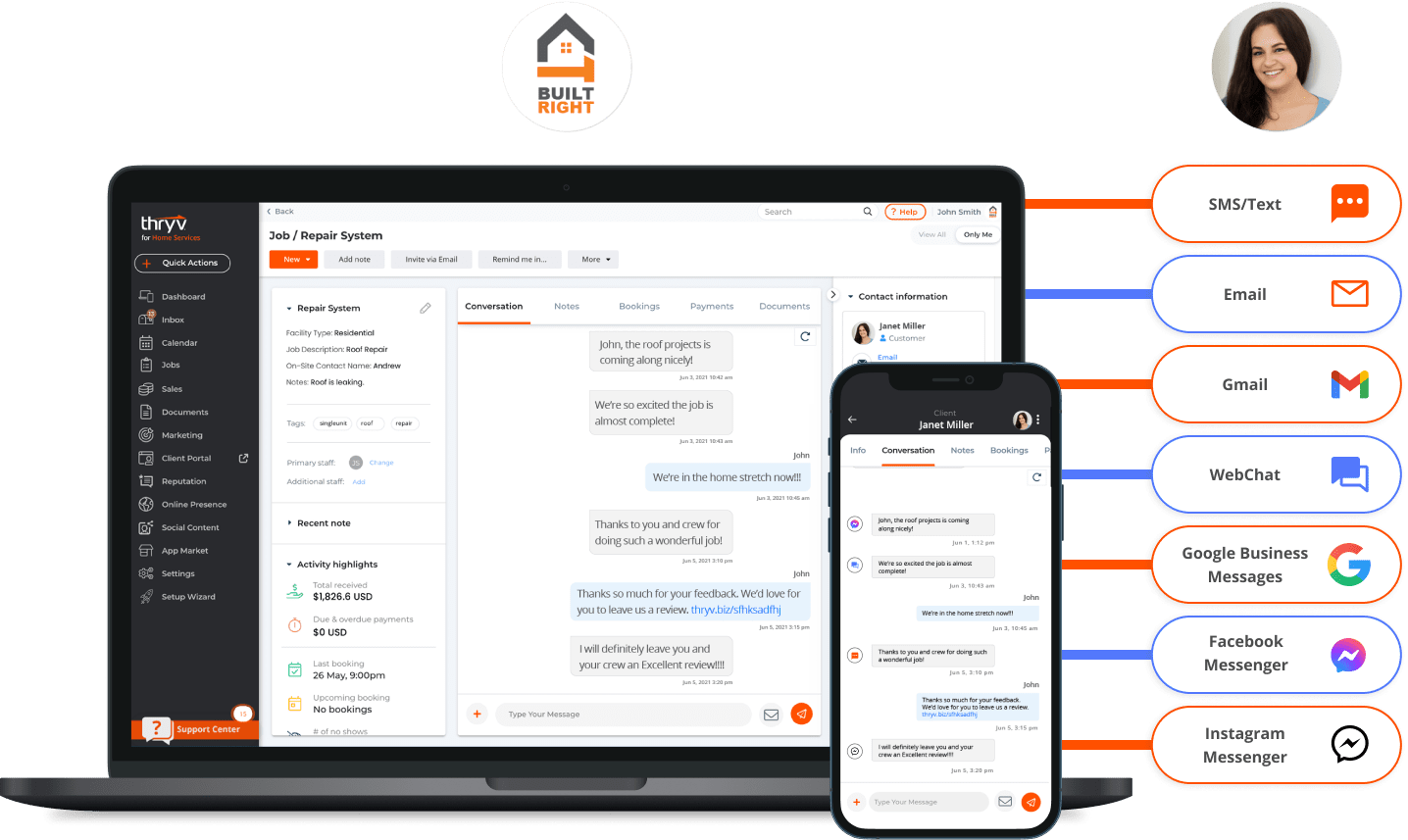 Hero image - Screenshots Thryv Products