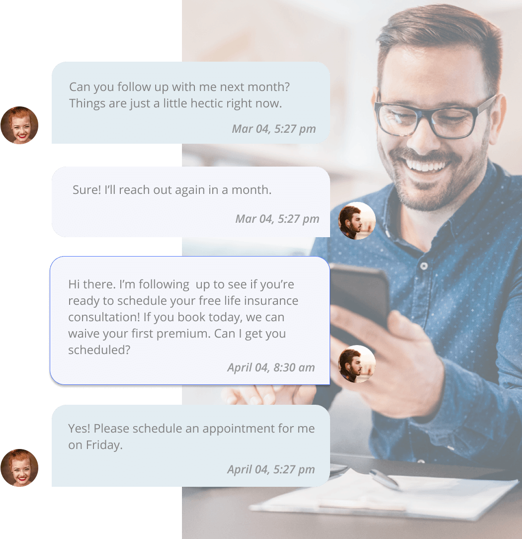 Automated communications with an insurance customer in Thryv