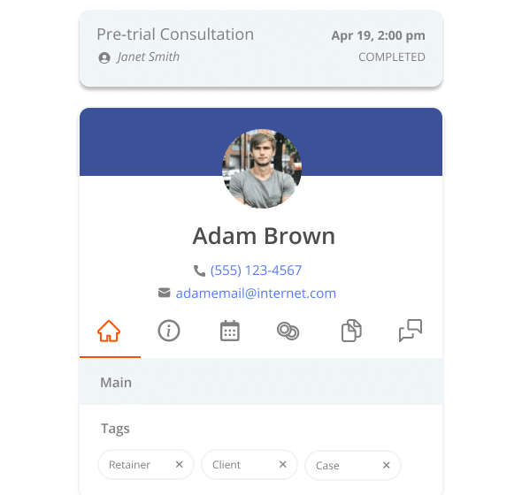 Legal service customer profile in Thryv