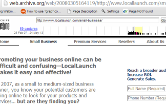 Old Website on Wayback Machine
