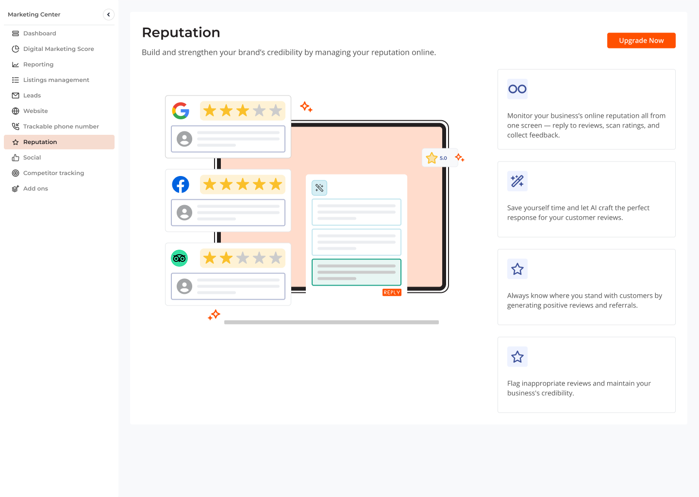 Product Screen shot of Reputation Management