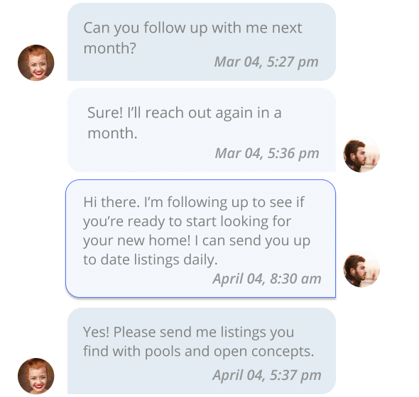 Automation communication for real-estate customers