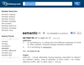 Definition of Semantic from Dictionary.com
