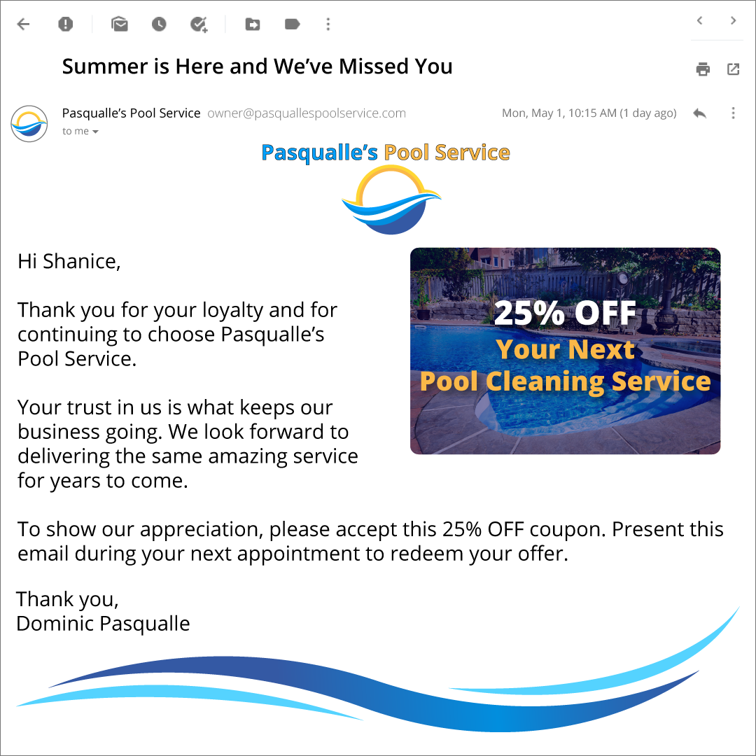 Summer Promotional Email Template for a Pool Company Summer Promotional Email Template for a Pool Company