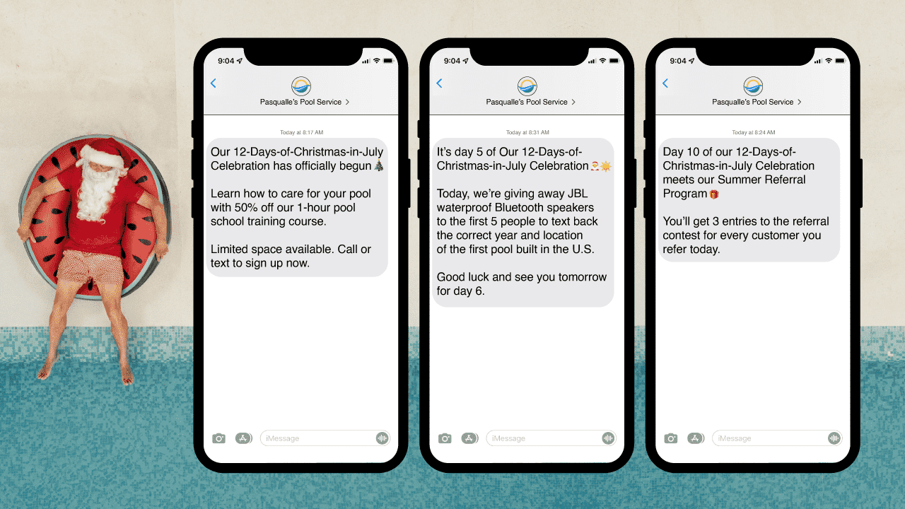 Summer Promotional Text Campaign Template for a Pool Company Summer Promotional Text Campaign Template for a Pool Company