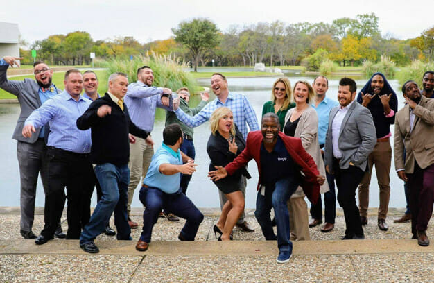People taking a goofy group photo