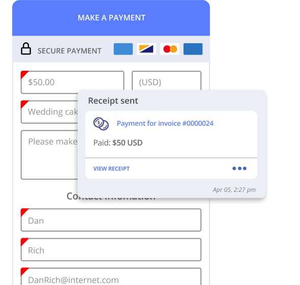 Invoicing for wedding services in Thryv